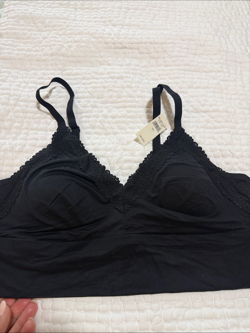NWT Aerie Black Lace-Trim Wireless Bralette - Women Intimates & Sleepwear - Picture 2 of 4